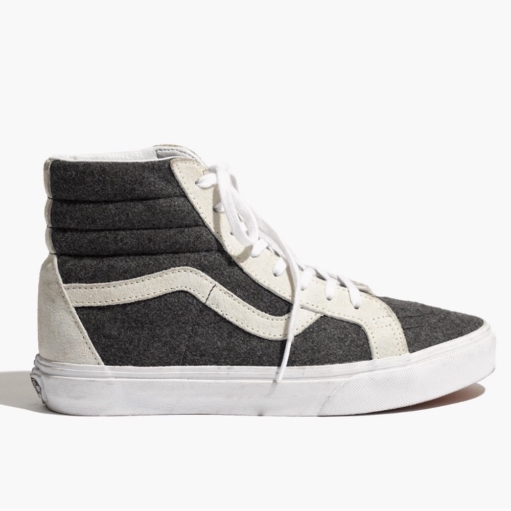 MADEWELL x VANS high top wool gray sneaker size 6
